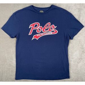 Polo Ralph Lauren Classic Red Logo Blue Short Sleeve T-Shirt Men's Size M